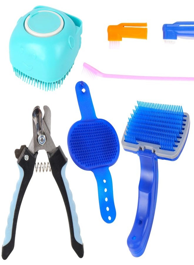 مجموعة العناية بالكلاب من بيت كير برو، 5 قطع، مجموعة فرشاة كاملة للحيوانات الأليفة مع مقص أظافر، فرشاة تنظيف ذاتية، أداة إزالة الشعر الزائد، فرشاة أسنان للكلاب - Image 1